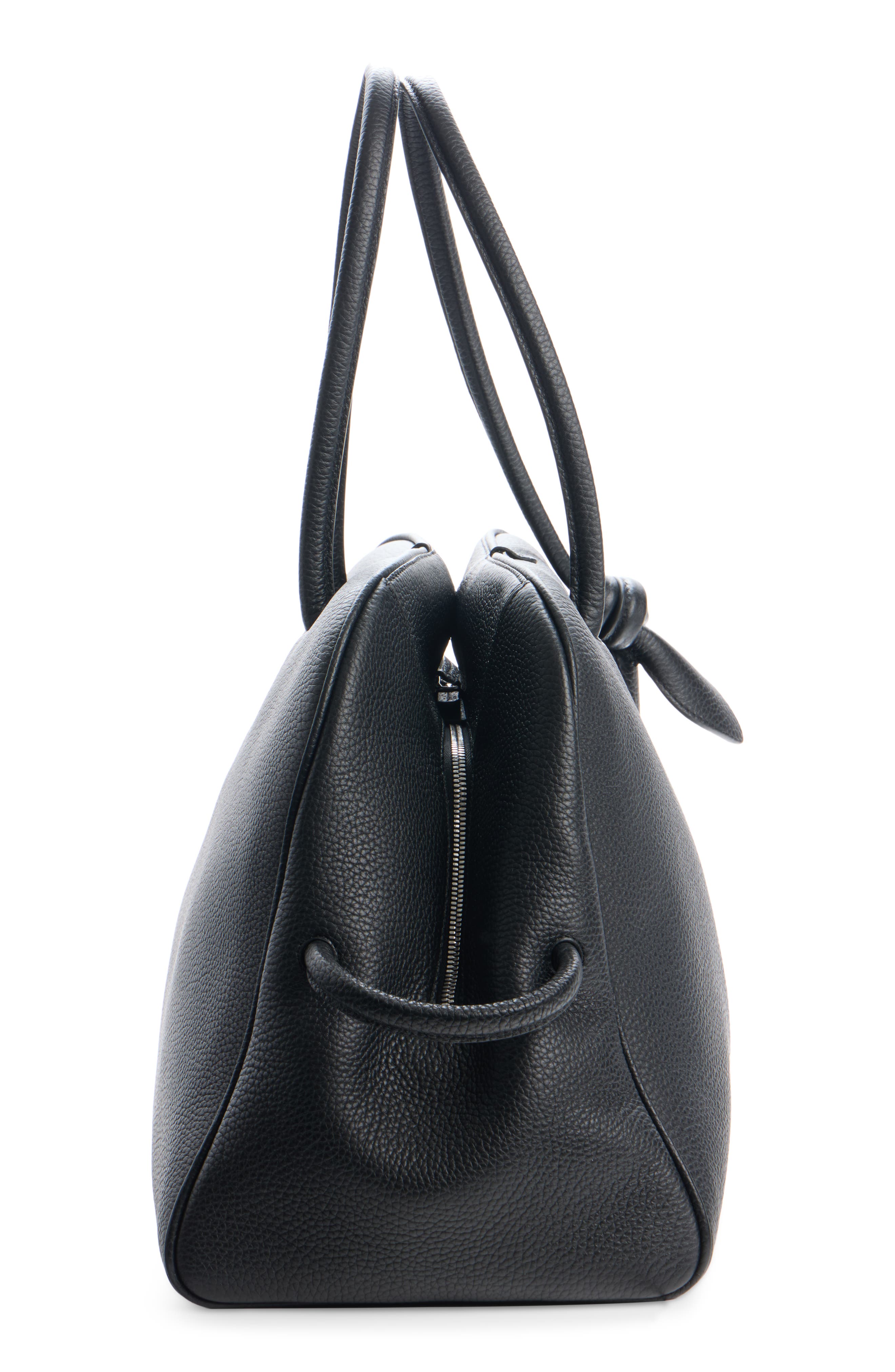 Jacquemus Le Turismo Leather Bowling Bag, Alternate, color, Black
