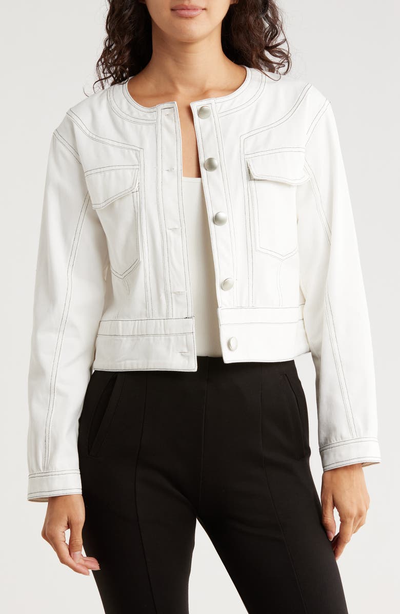 AREA STARS Topstitch Ari Barn Jacket, Main, color, White