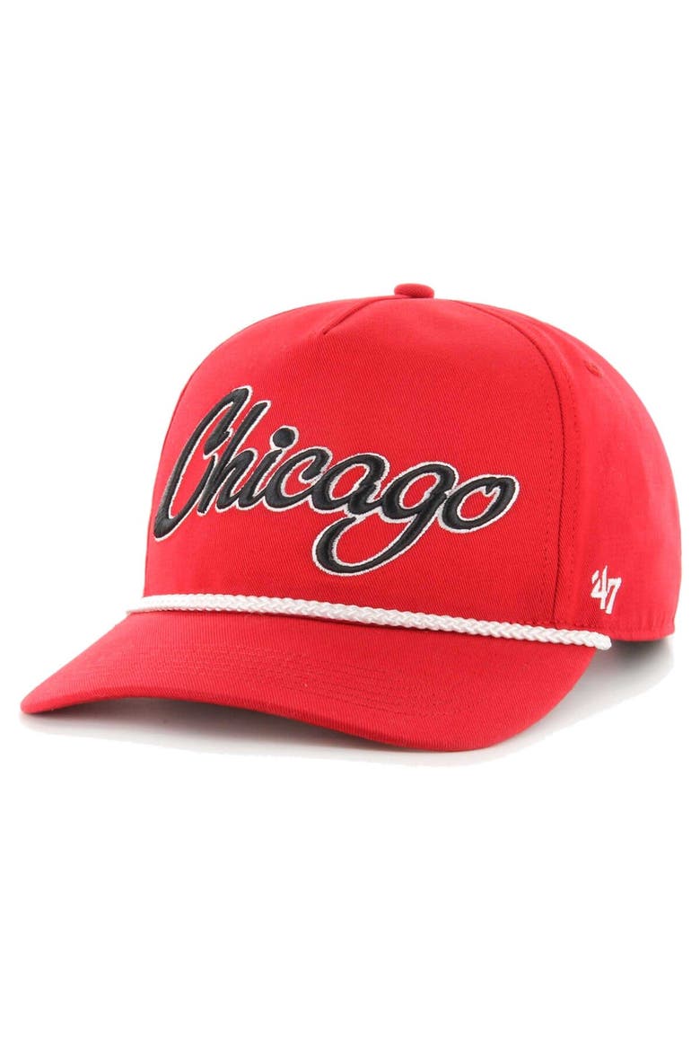 Men's '47  Red Chicago Bulls Overhand Logo Hitch Adjustable Hat, Alternate, color, Red