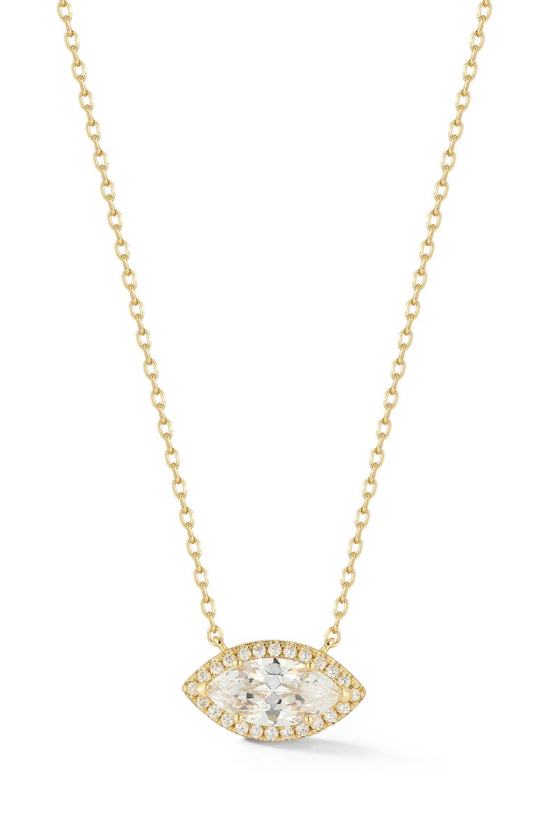 Marquise Cubic Zirconia Pendant Necklace, Main, color, GOLD
