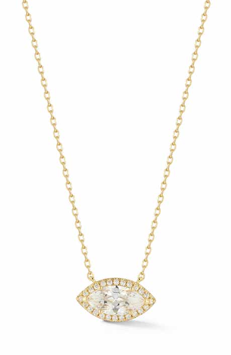 Marquise Cubic Zirconia Pendant Necklace
