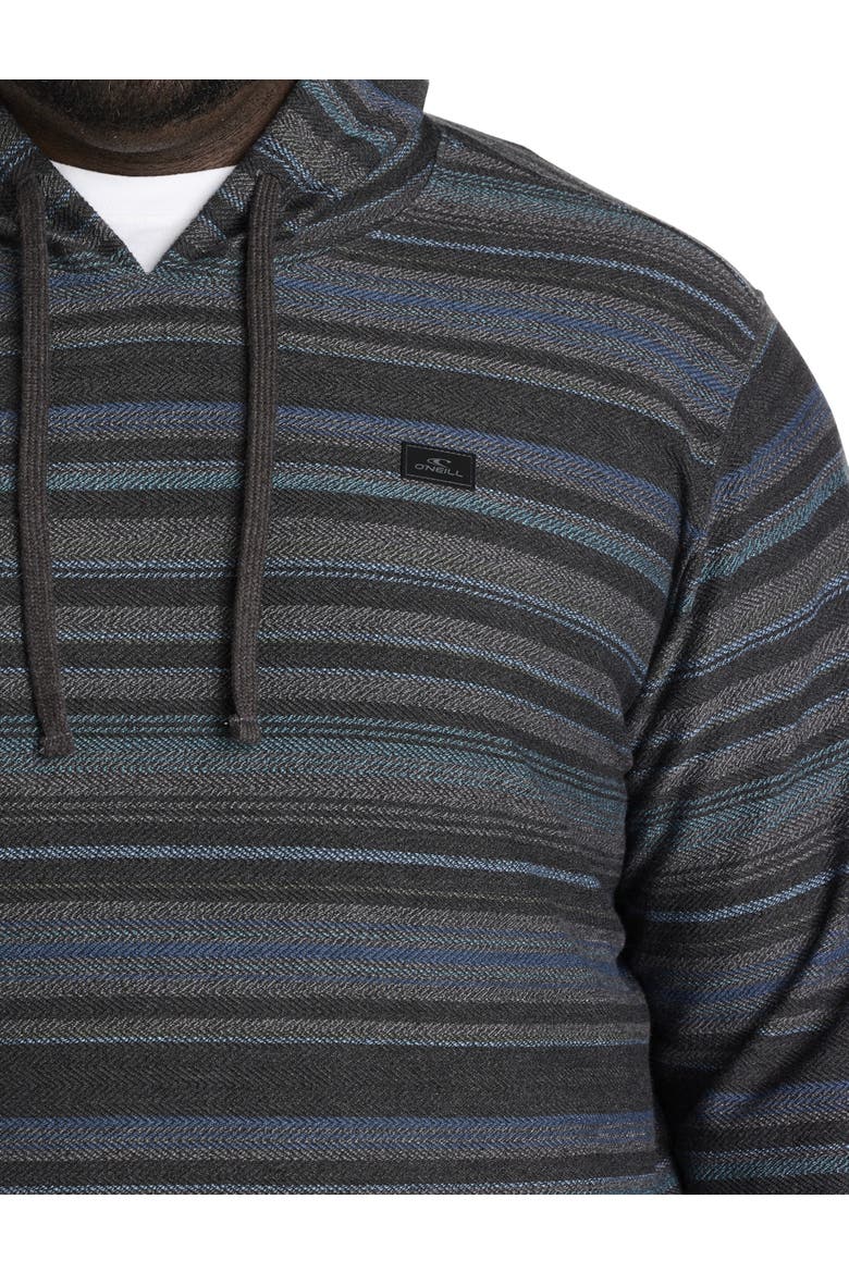Big & Tall Bavaro Striped Pullover Hoodie, Alternate, color, BLACK