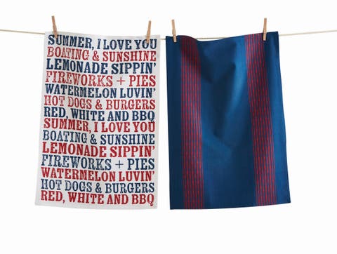 Summer I Love You Set of 2 Multicolor Cotton Towels