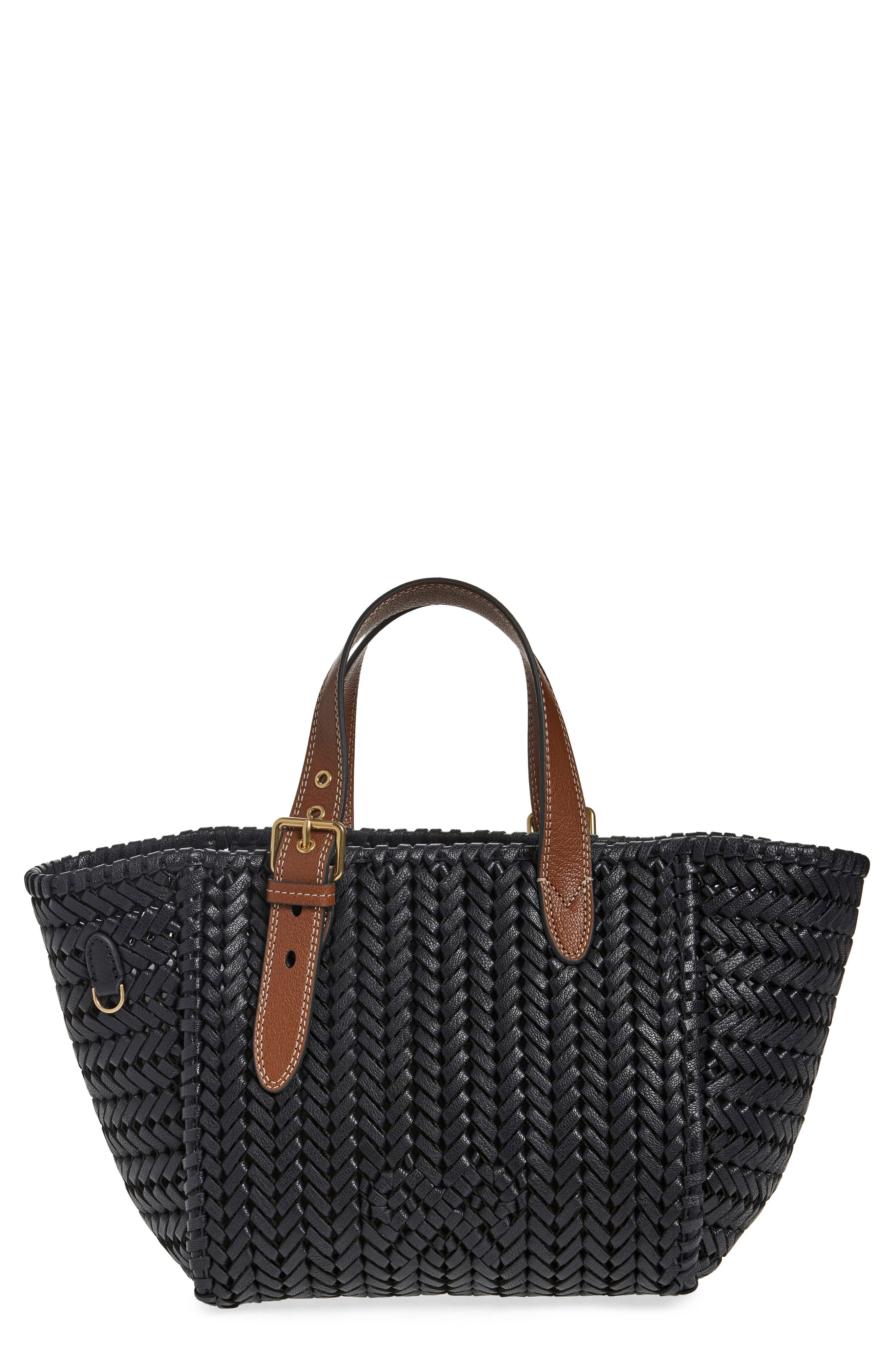 Anya Hindmarch Small The Neeson Herringbone Woven Leather Tote, Main, color, 