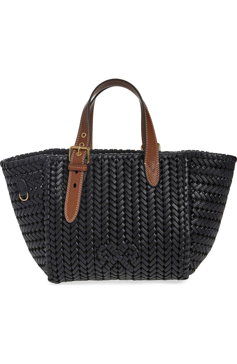 Anya Hindmarch Small The Neeson Herringbone Woven Leather Tote, Main, color,