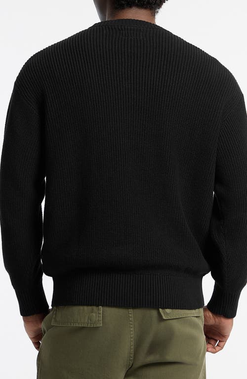 Guess Jeans Logo Patch Organic Cotton Sweater In Black
