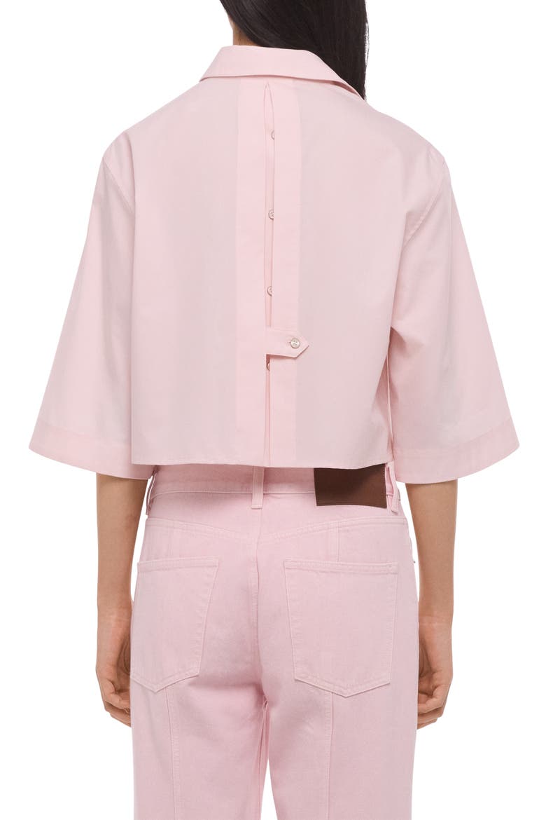 Button Back Boxy Cotton Cotton Button-Up Shirt, Alternate, color, PEONY