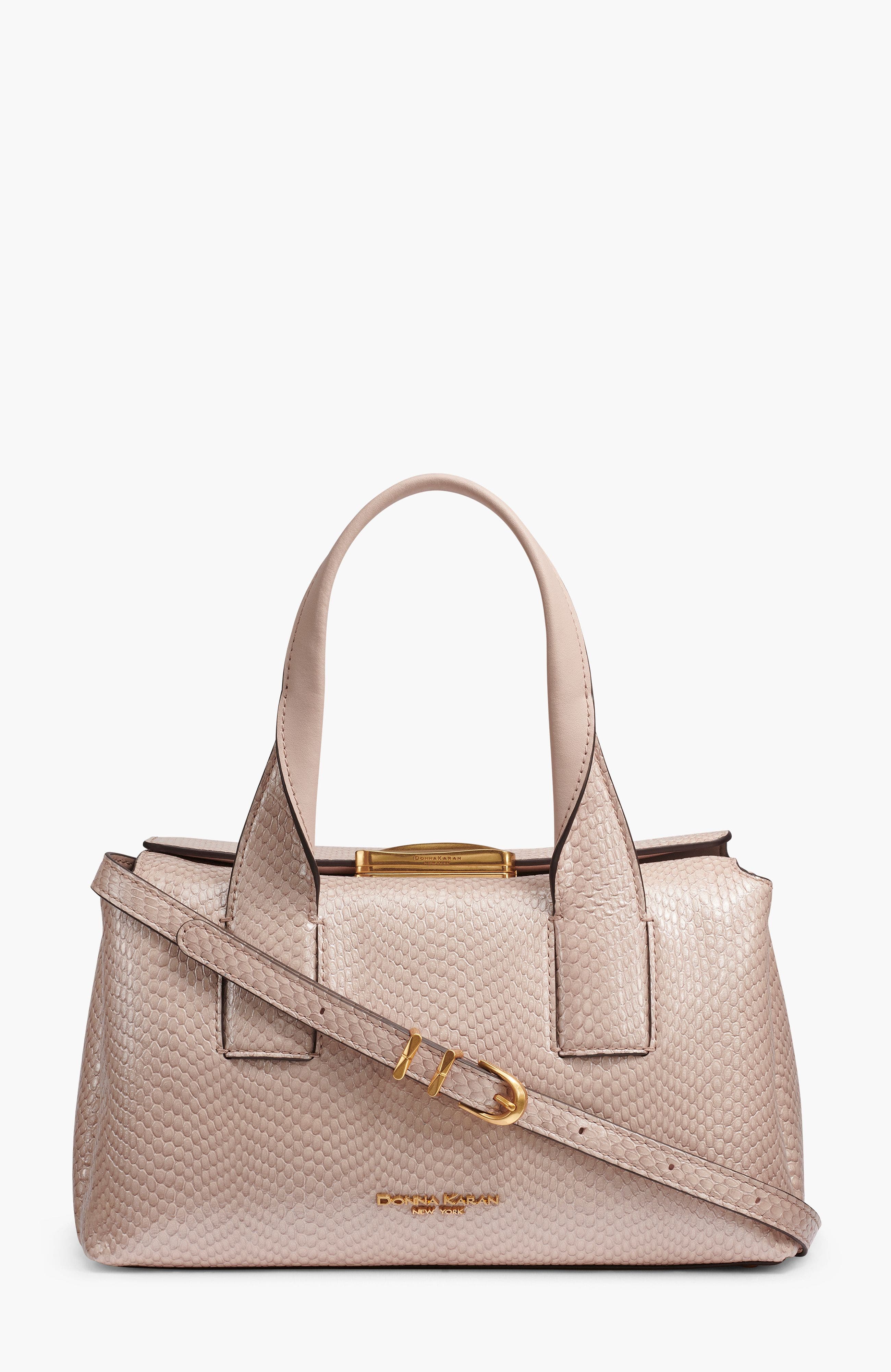 Donna Karan New York Amagansett Snake Satchel, Main, color, Snow Petal
