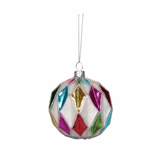 Carol & Frank Boho Argyle Ornament Set Of 2 In Multi
