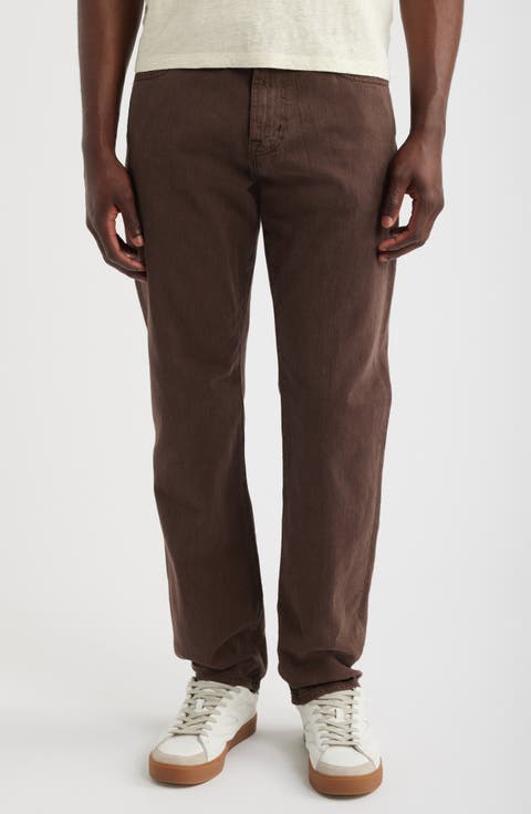 Everett Slim Straight Leg Cotton & Linen Blend Jeans