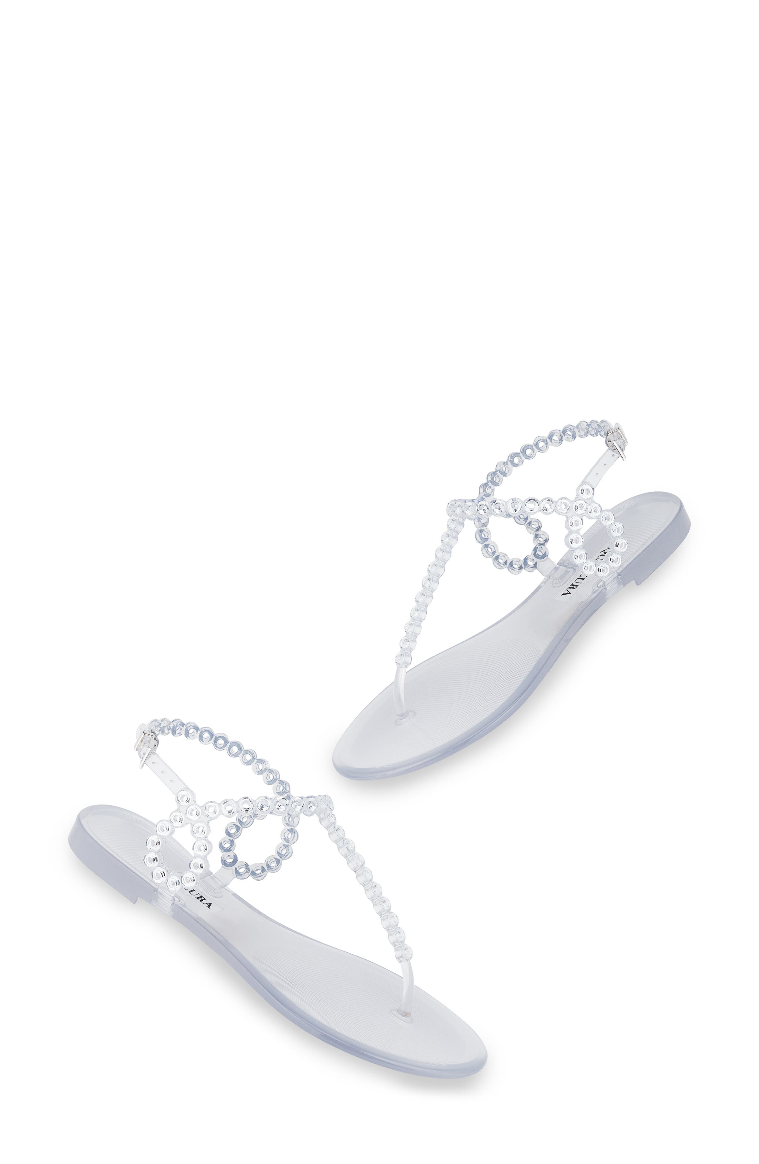 Aquazzura Almost Bare Crystal Jelly Sandal, Alternate, color, 