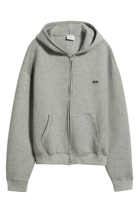 Boxy Scuba Knit Zip Hoodie