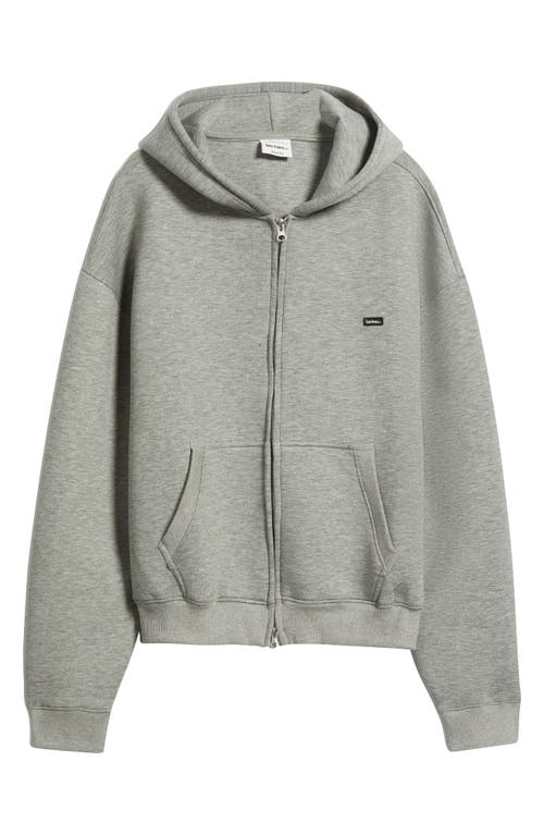 Iets Frans Boxy Scuba Knit Zip Hoodie In Gray