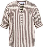 SUGARLIPS Catana Stripe Split Neck Top