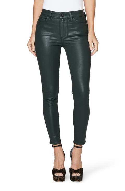 Hoxton Coated High Waist Ankle Skinny Jeans