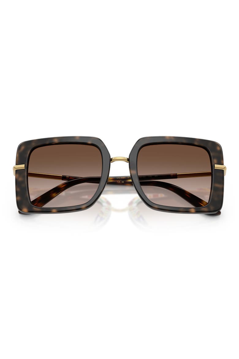 52mm Gradient Square Sunglasses, Alternate, color, HAVANA WHITE BARROW BROWN