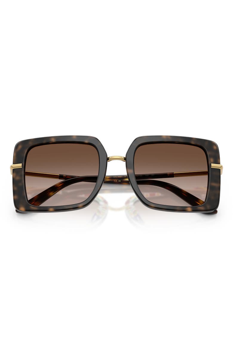 Dolce&Gabbana 52mm Gradient Square Sunglasses, Alternate, color, Havana White Barrow Brown