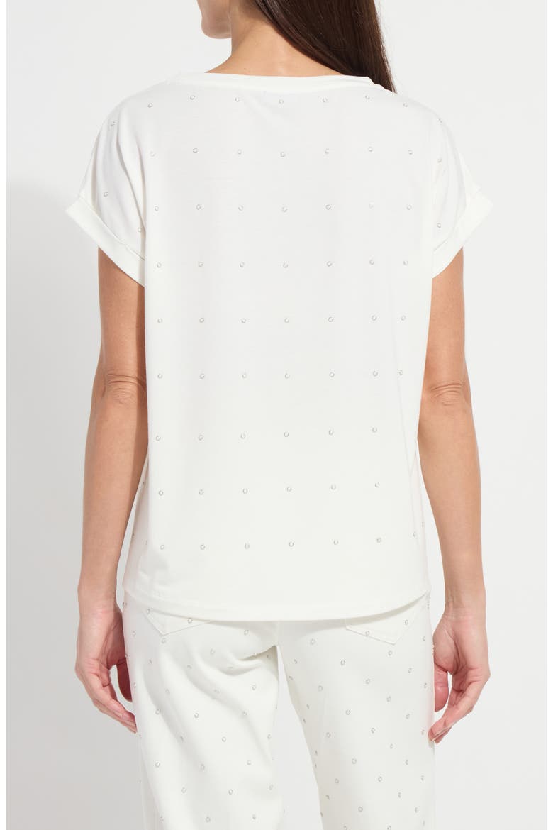 Nisha Embellished Jersey Top, Alternate, color, OFF WHITE