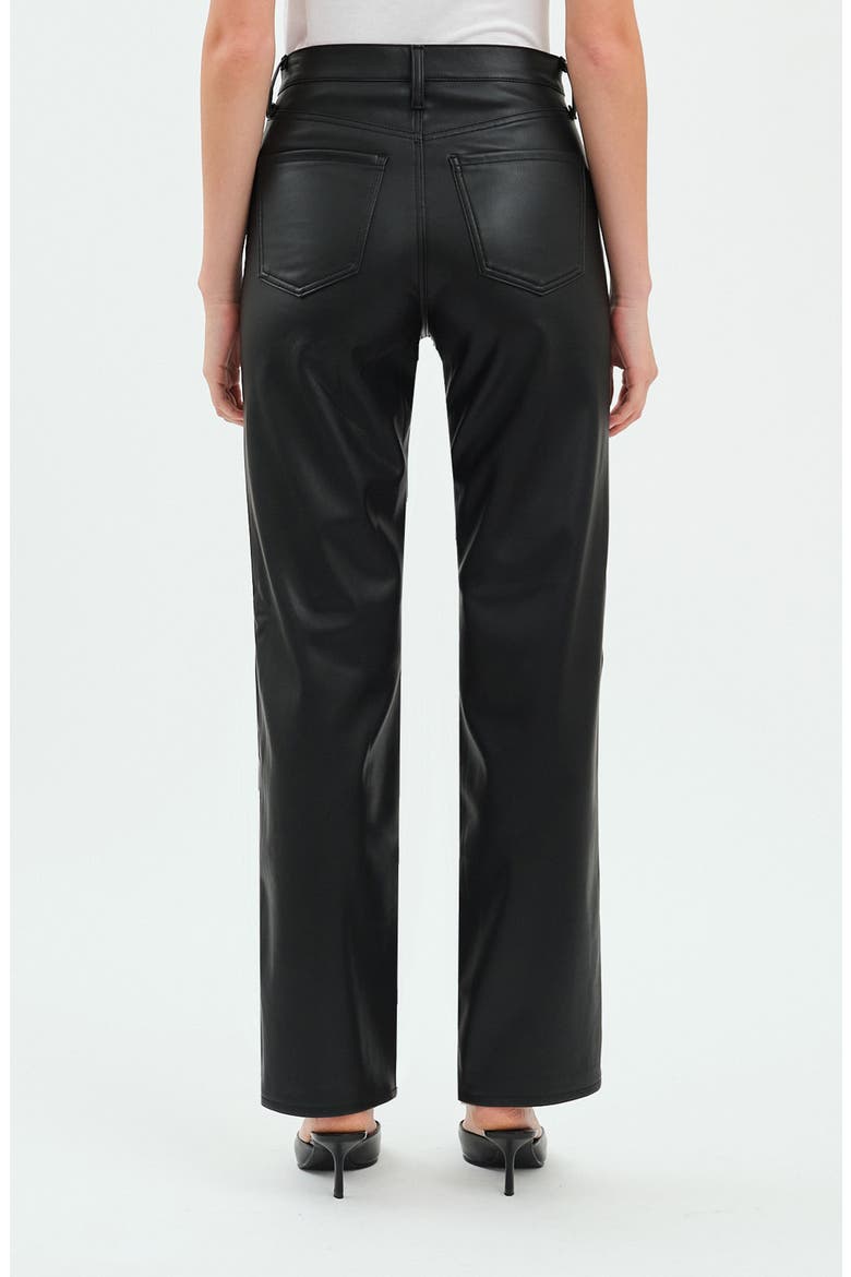 Sundaze High Waist Straight Leg Faux Leather Pants, Alternate, color, CINEMATIC