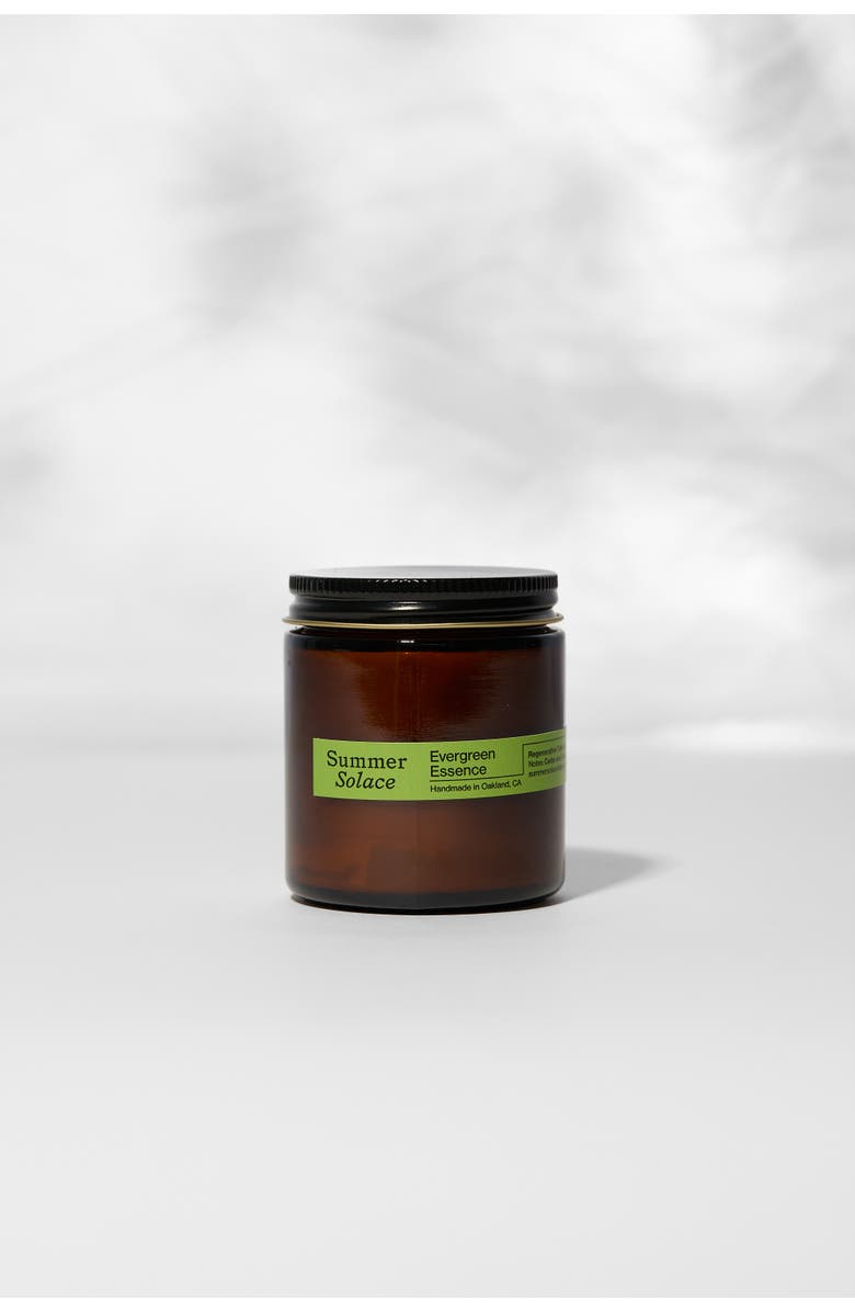 Summer Solace Tallow Evergreen Essence (Cedar and Oakmoss) Candle, Main, color, Dark Amber