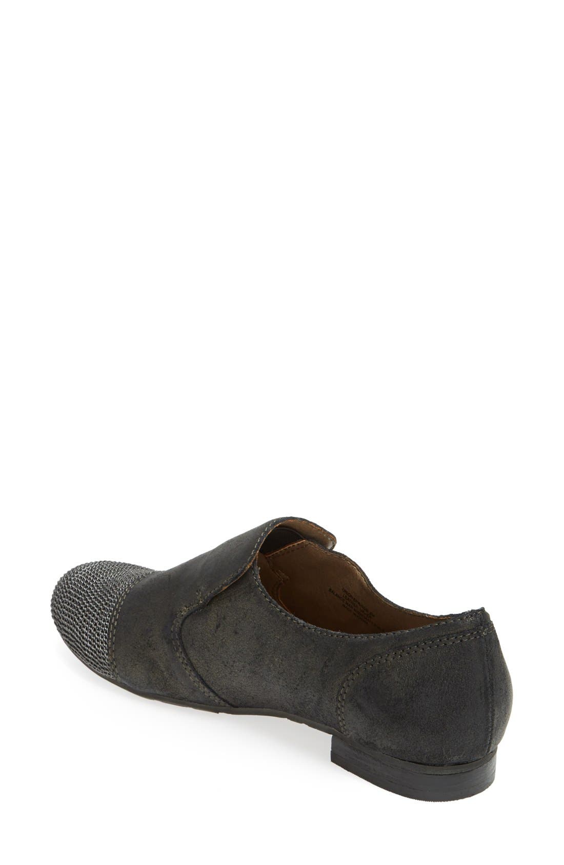 'Union Springs' Chain Toe Loafer, Alternate, color, BLACK