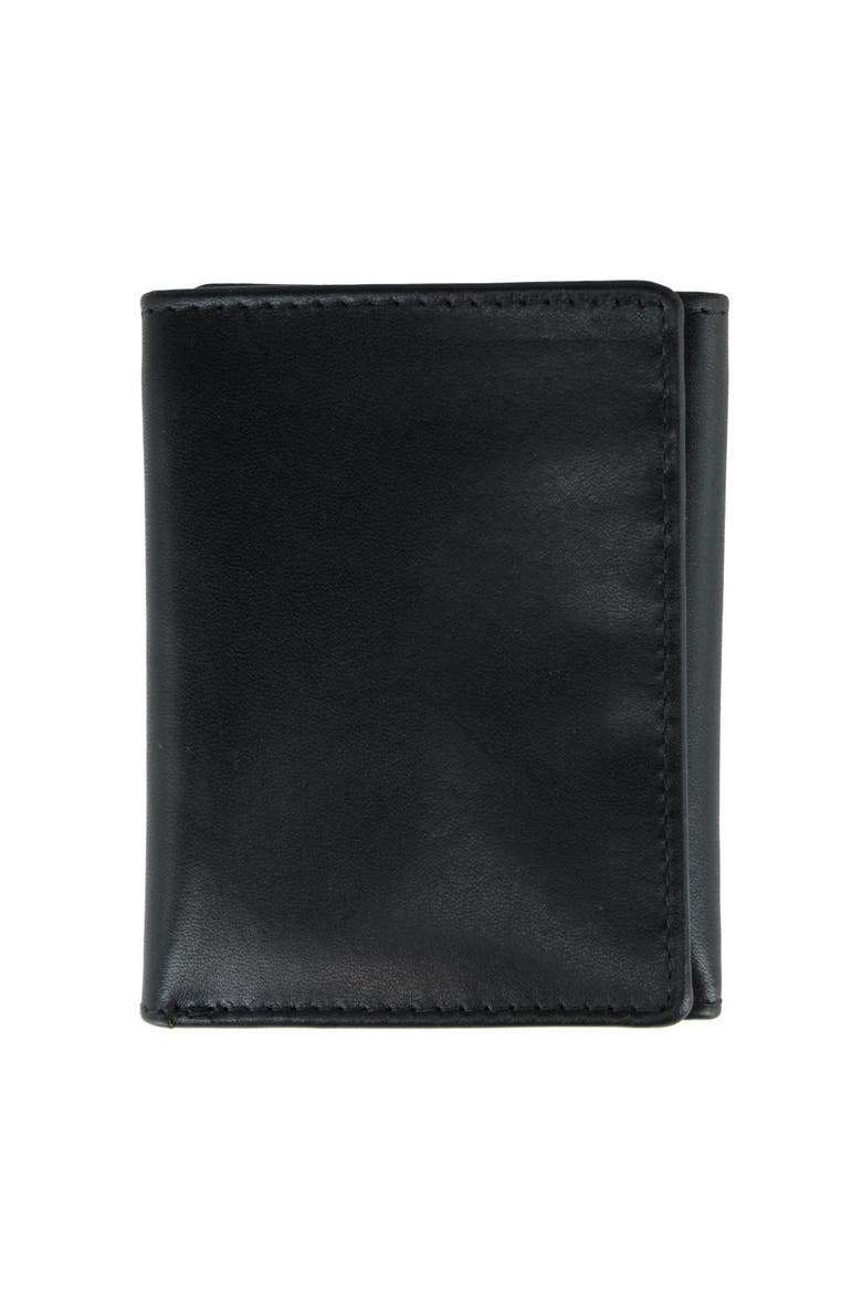 Tennyson Tri-Fold Genuine Leather Wallet with ID Window, Main, color, Black