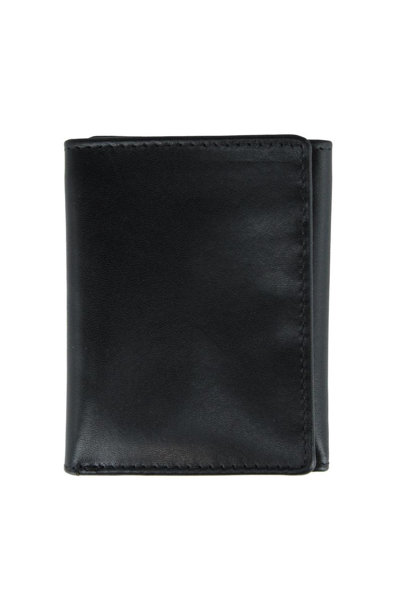 Trafalgar Tennyson Tri-Fold Genuine Leather Wallet with ID Window, Main, color, Black