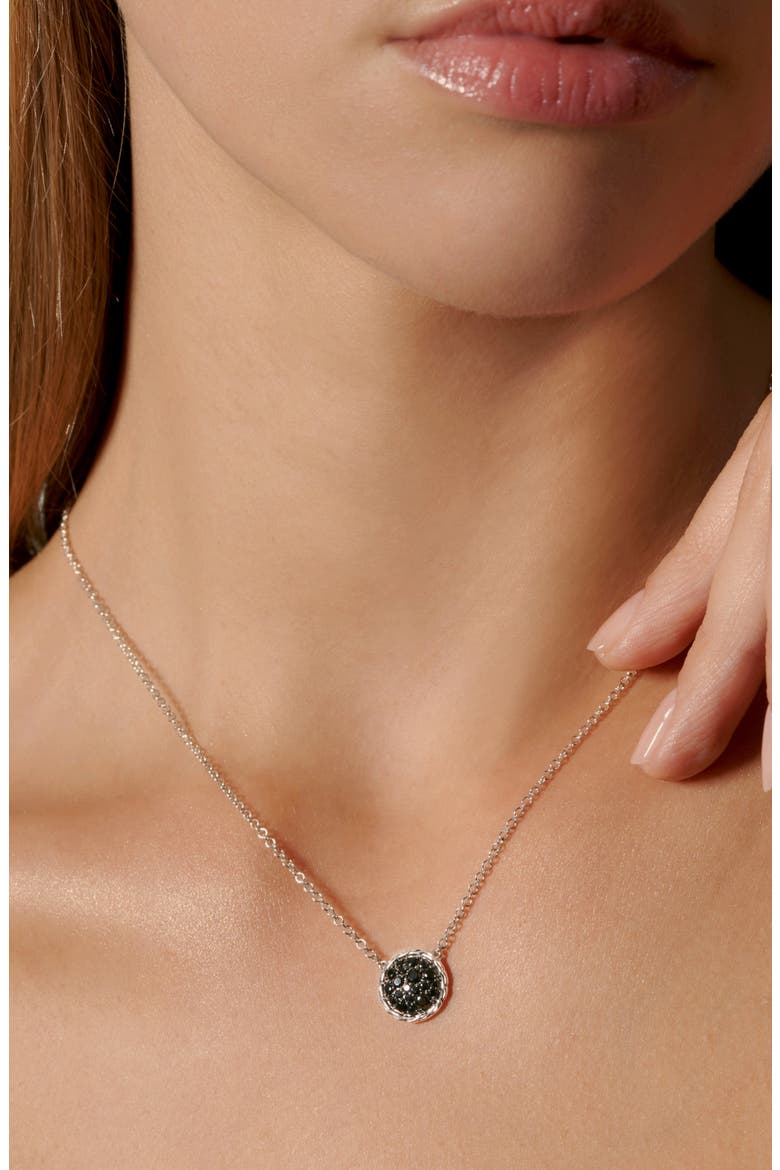 Chain Classic Pavé Pendant Necklace, Alternate, color, BLACK