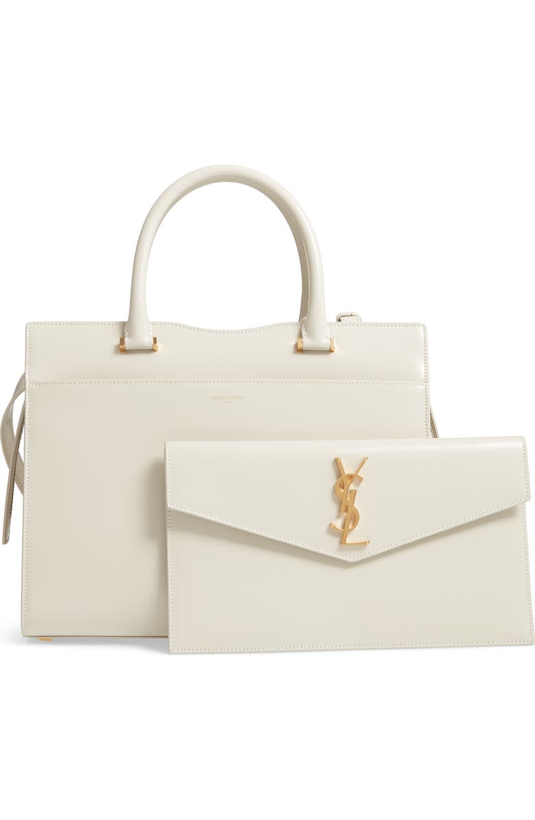 Saint Laurent Uptown Small Cabas Leather Satchel, Alternate, color,