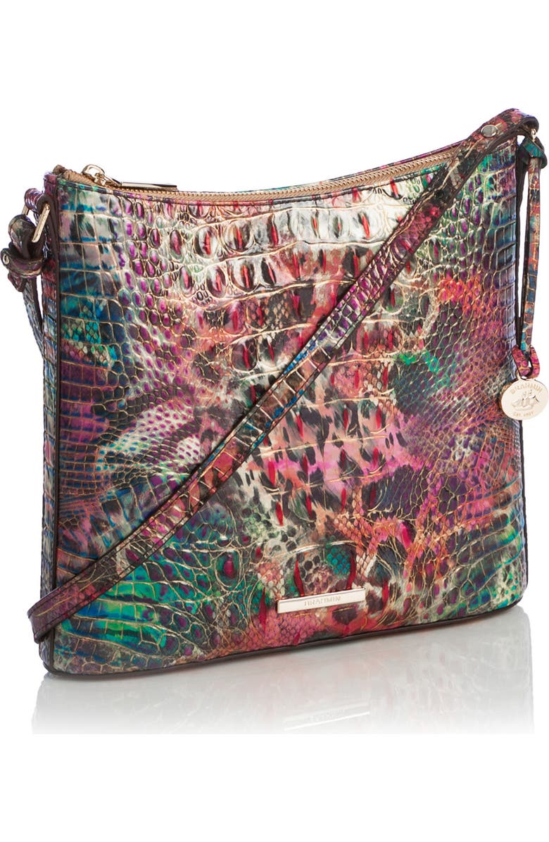Brahmin Katie Animal Print Croc Embossed Leather Crossbody Bag, Alternate, color,