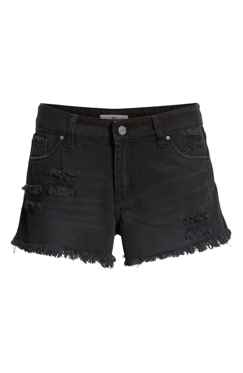 BP. Fray Hem Denim Shorts, Alternate, color,