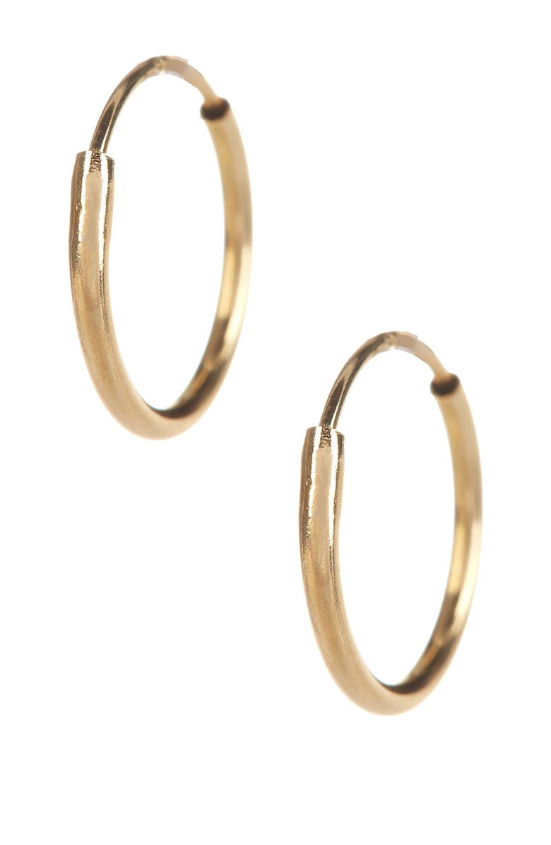 CANDELA JEWELRY 14K Yellow Gold Endless 10mm Hoop Earrings, Main, color, Yellow Gold