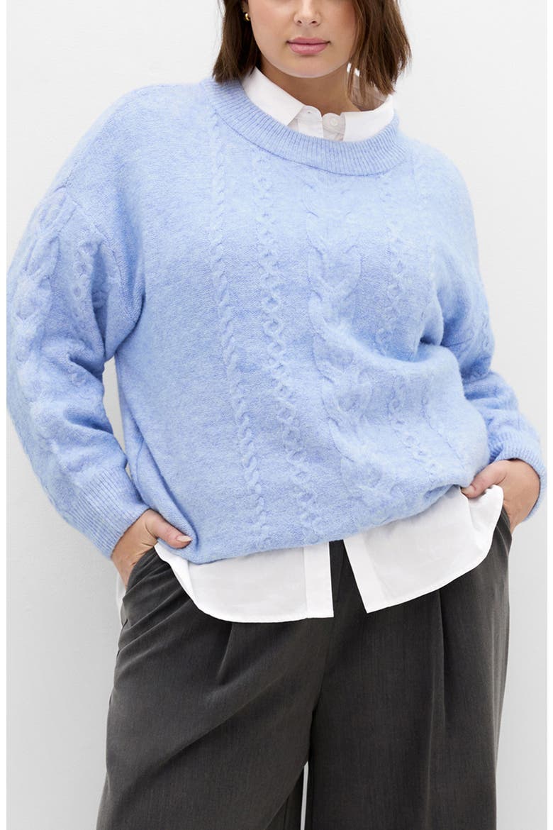 Claudia Cable Stitch Sweater, Main, color, SKY BLUE
