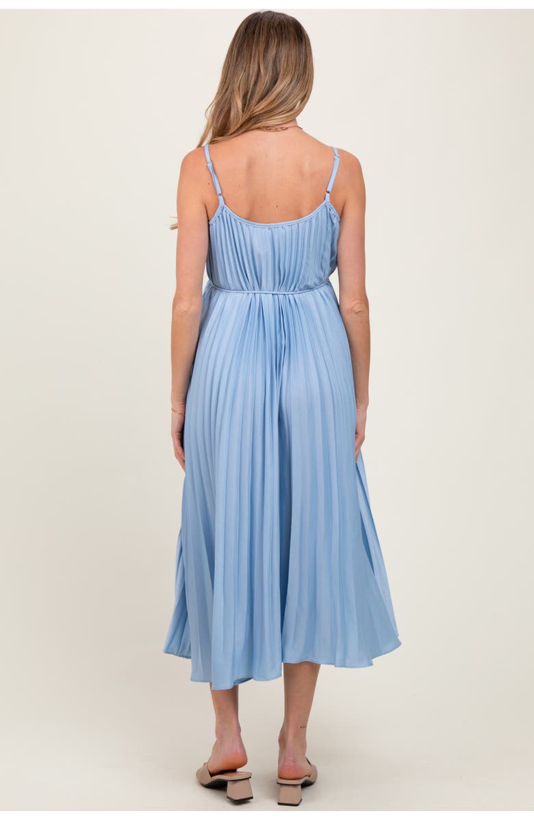 PinkBlush Pleated Sash Tie Midi Dress, Alternate, color, Light Blue