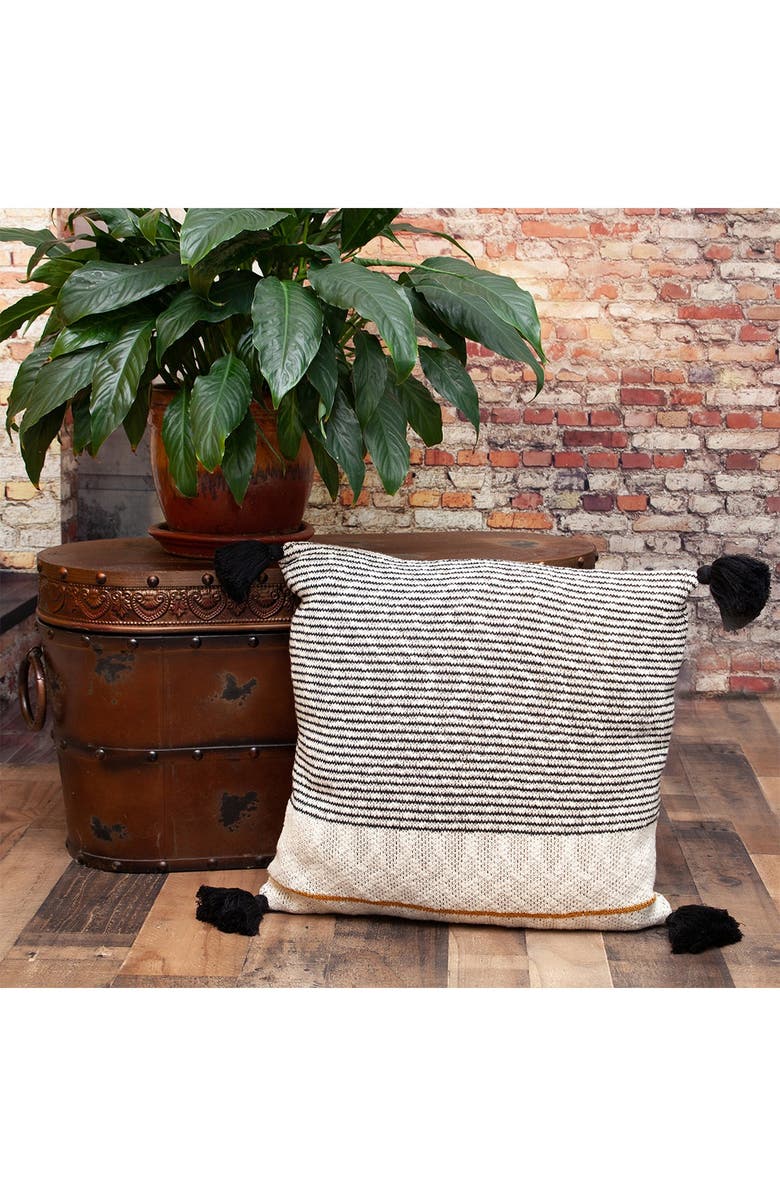 PARKLAND COLLECTION Theo Transitional Beige/Cream Throw Pillow, Alternate, color, Beige/Cream