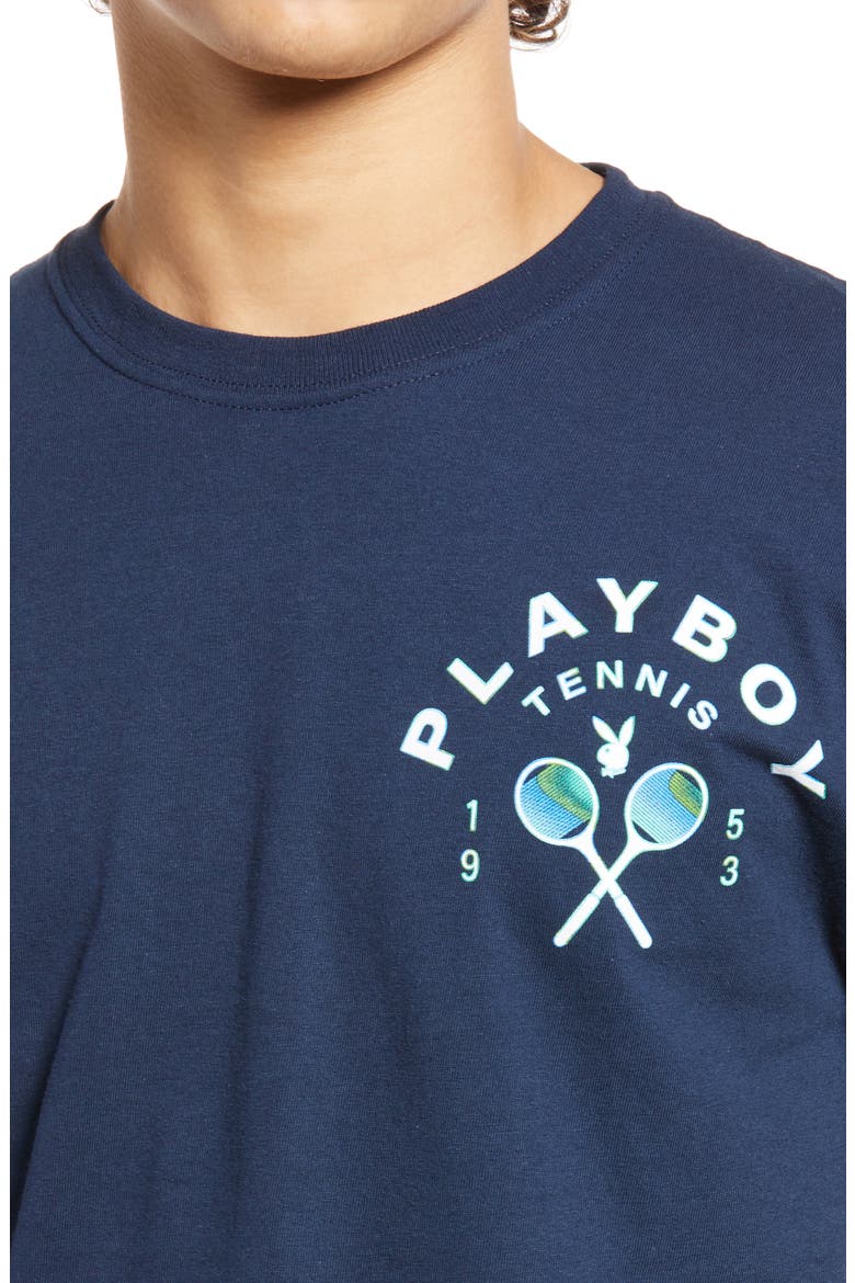 Playboy Chest Logo T-Shirt, Alternate, color, NAVY