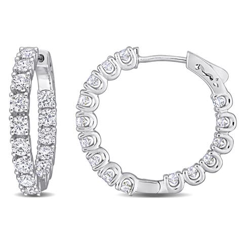 Moissanite Hinged Hoop Earrings