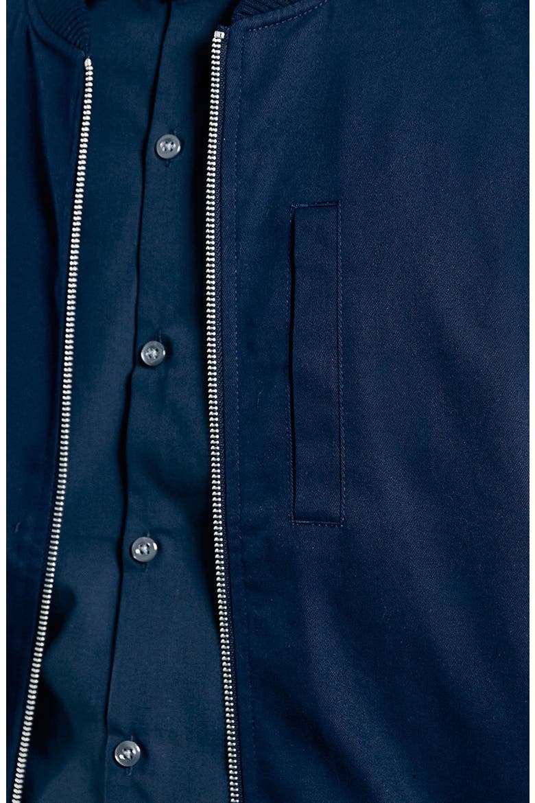 Navy Cotton Bomber Jacket, Alternate, color, NAVY BLUE