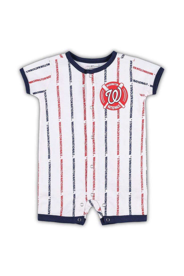 Newborn & Infant White Washington Nationals Ball Hitter Romper, Main, color, White