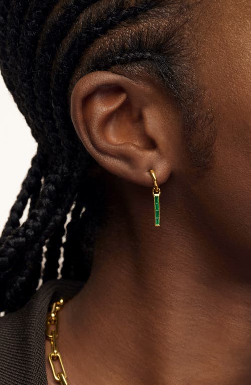 Monica Vinader Set Of 2 Mismatched Mini Baguette Green Onyx Earring Charms In Multi