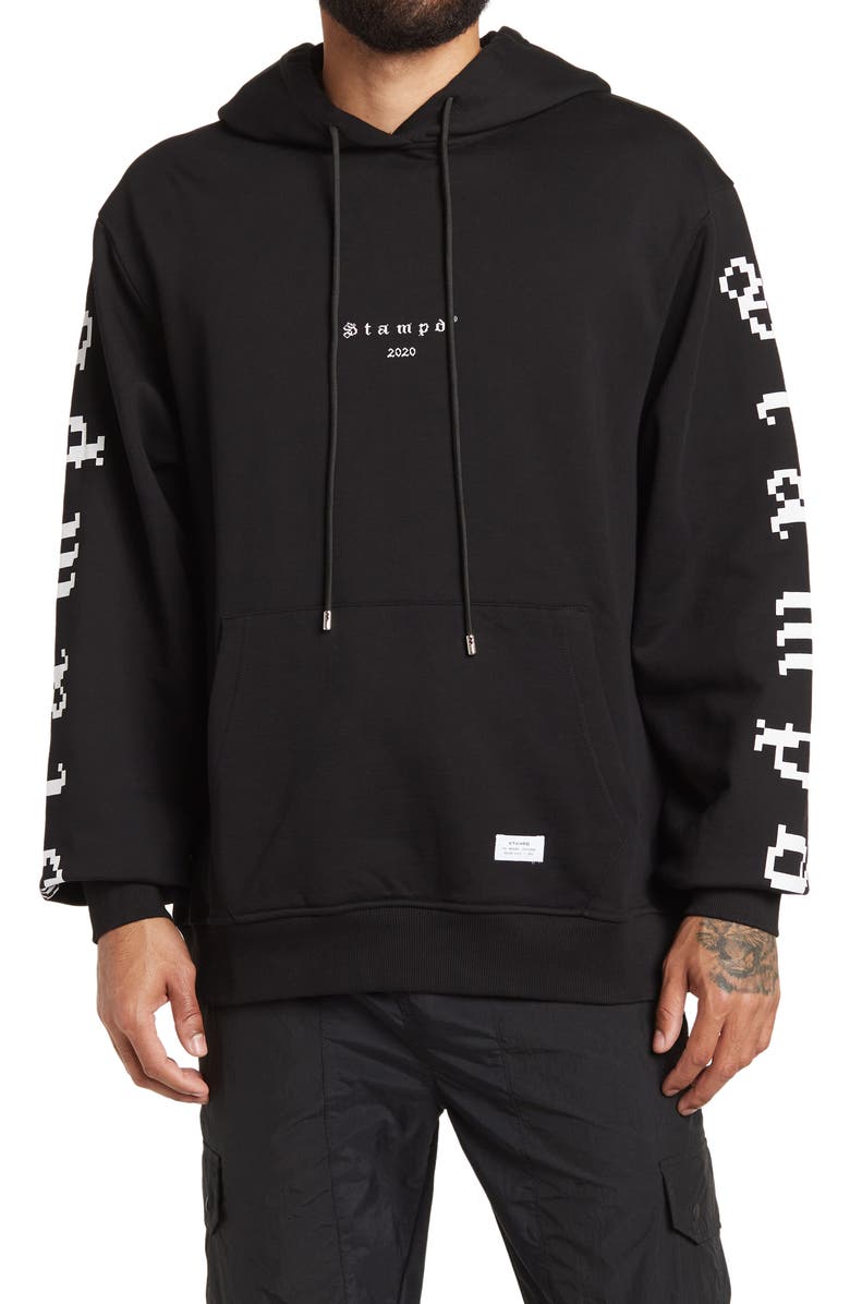 STAMPD Digital Logo Print Pullover Hoodie, Main, color, 