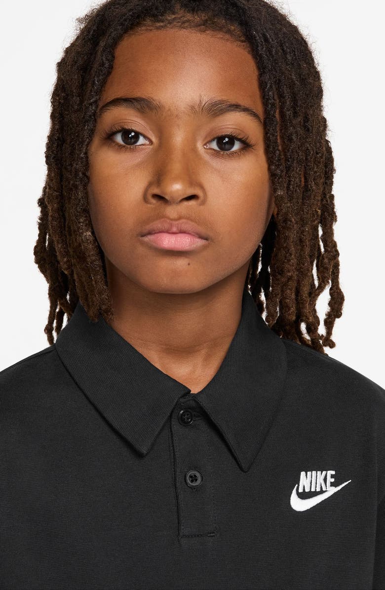 Nike Kids' Sportswear Club Solid Cotton Polo, Alternate, color, Black/ White