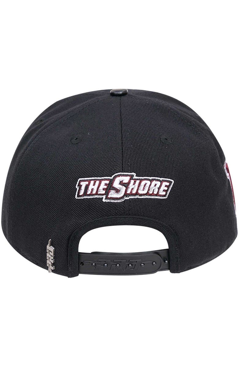 PRO STANDARD Men's Pro Standard Black Maryland Eastern Shore Hawks Arch Over Logo Evergreen Snapback Hat, Alternate, color, 