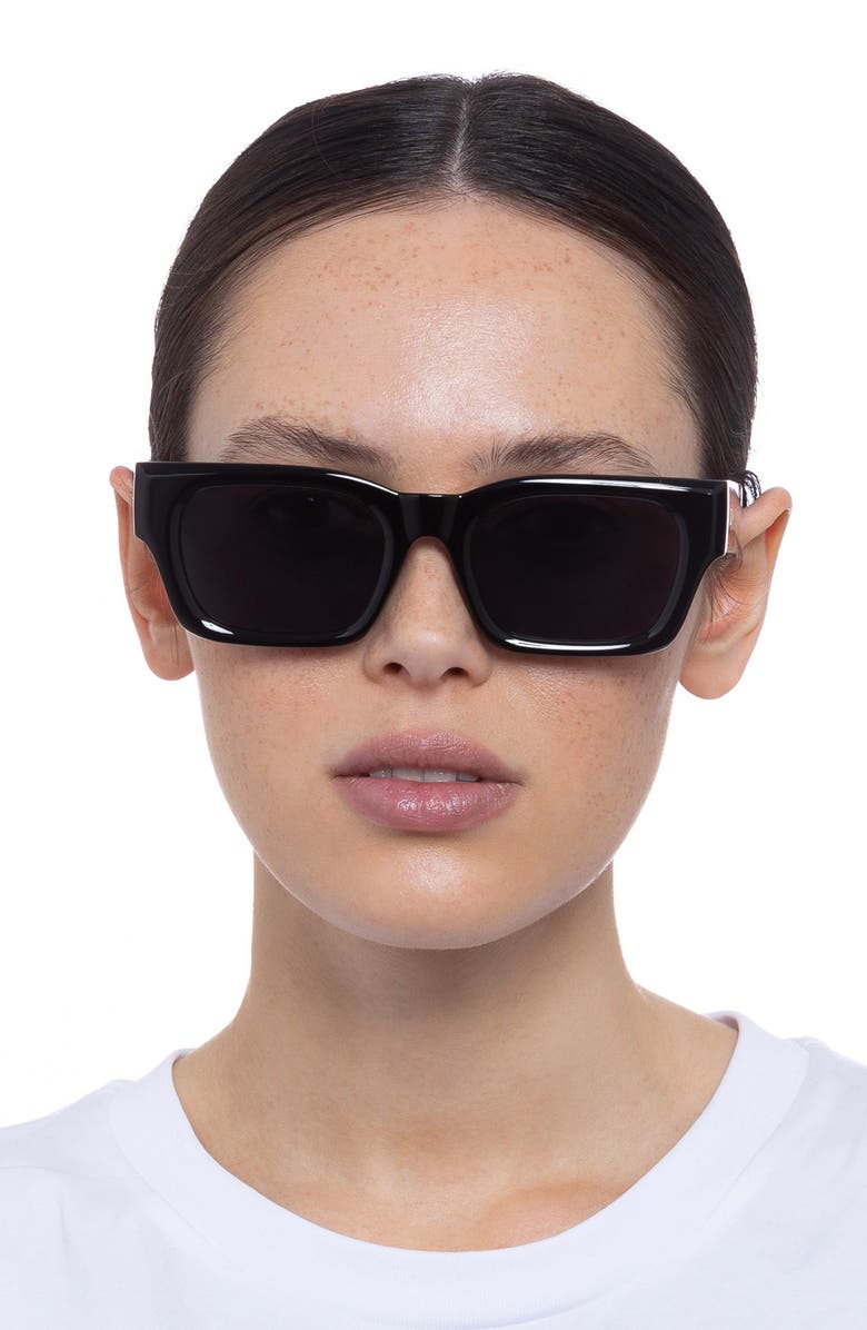 Le Specs Shmood 52mm Rectangular Sunglasses, Alternate, color, Black