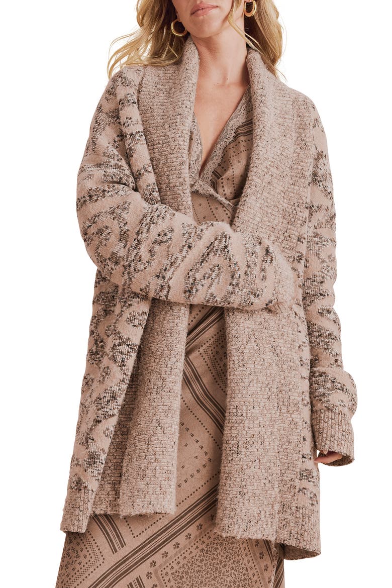 Desiree Longline Belt Cardigan, Main, color, NEUTRAL/ MULTI