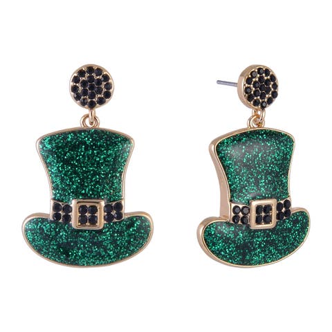 Glitter Top Hat Earrings