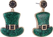 Hallmark Glitter Top Hat Earrings