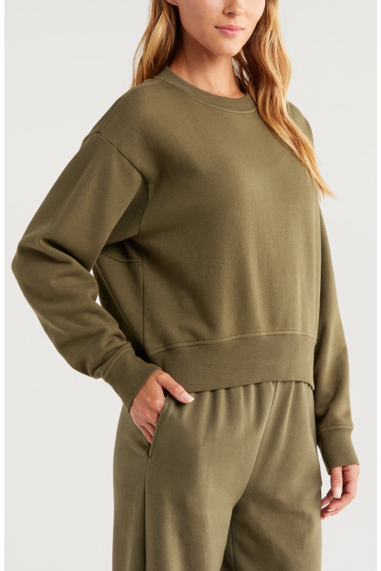Cloud Fleece Sweatshirt, Alternate, color, OLIVE NIGHT