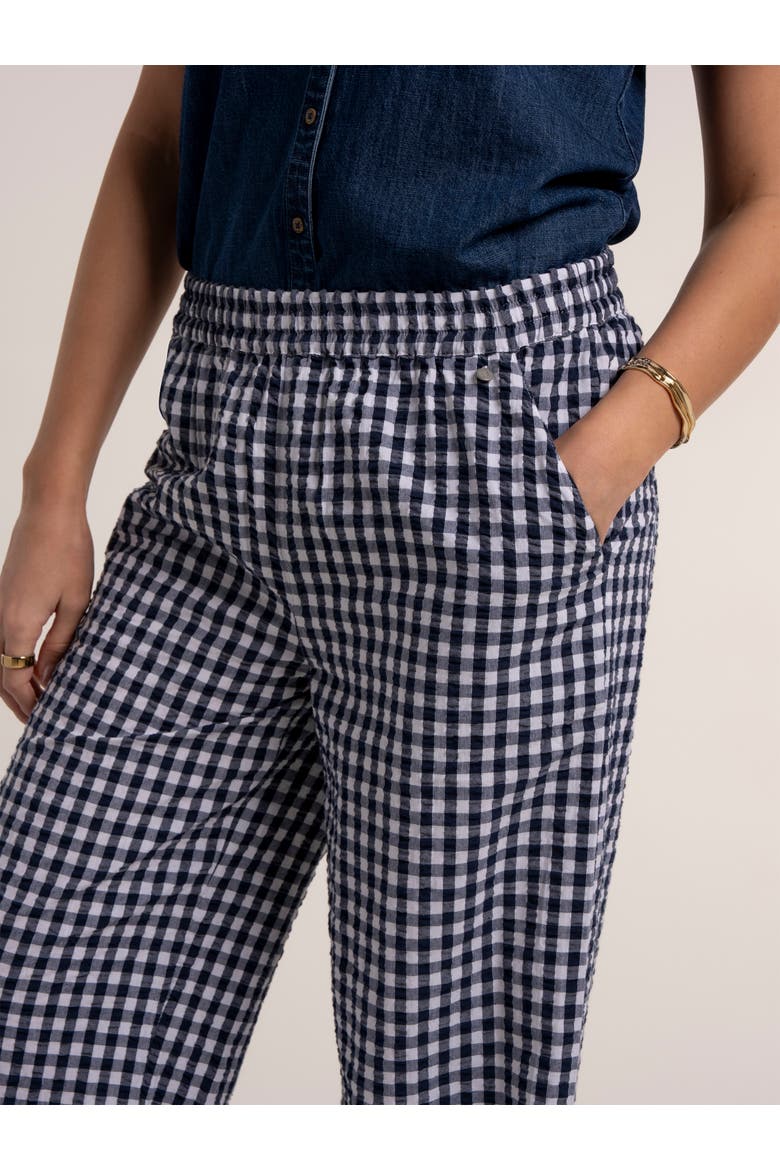 Gingham Wide Leg Aitana Trousers, Alternate, color, Black