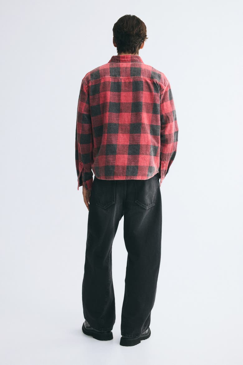 Relaxed-Fit Cotton Shirt, Alternate, color, Red/plaid